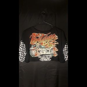 Checkerboard Graphic Crop Top